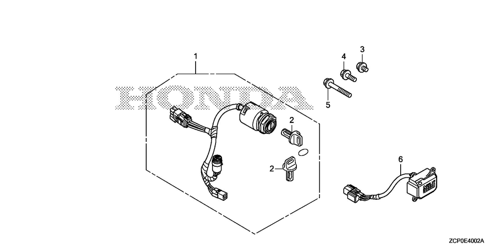 Other Parts (Combination Switch) (Meter) Diagram and Parts List for GX630RHX (Type VWS1)(GCAMH-2000001-9999999) Honda Engine