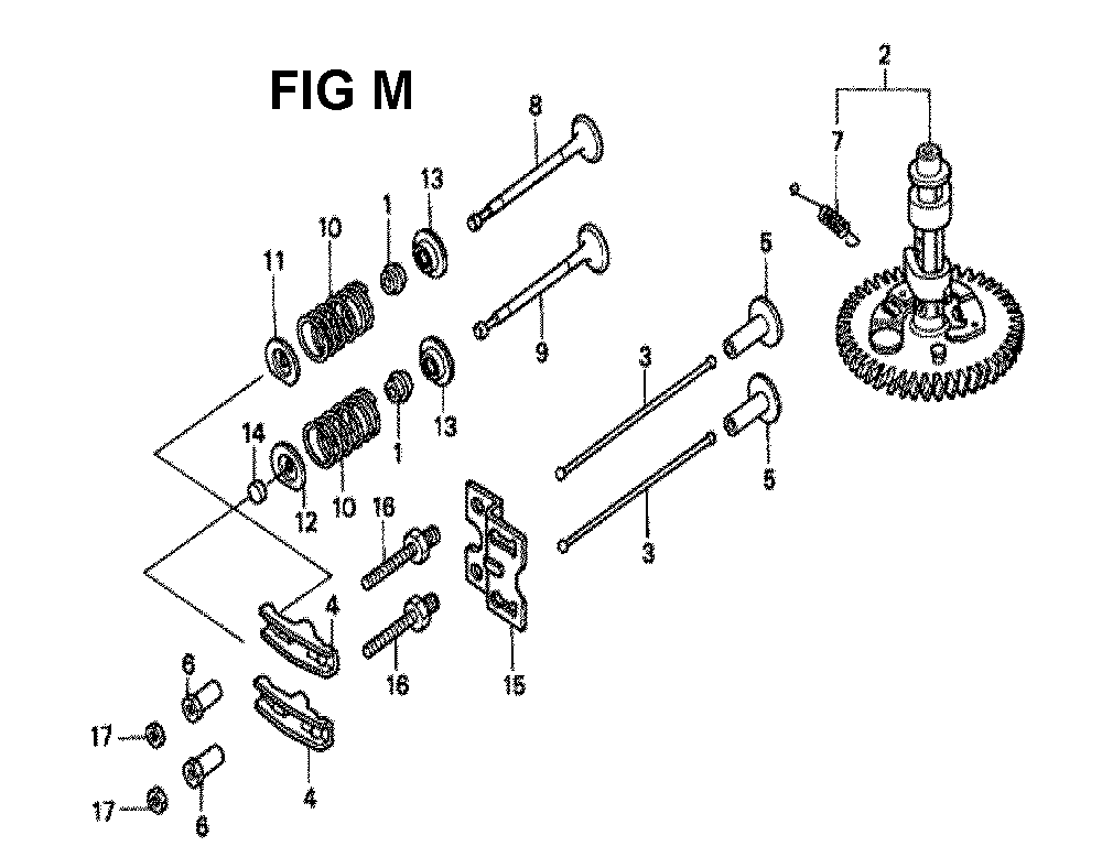 Fig-10 Diagram and Parts List for GXV340K2 Type DN3 Honda Engine