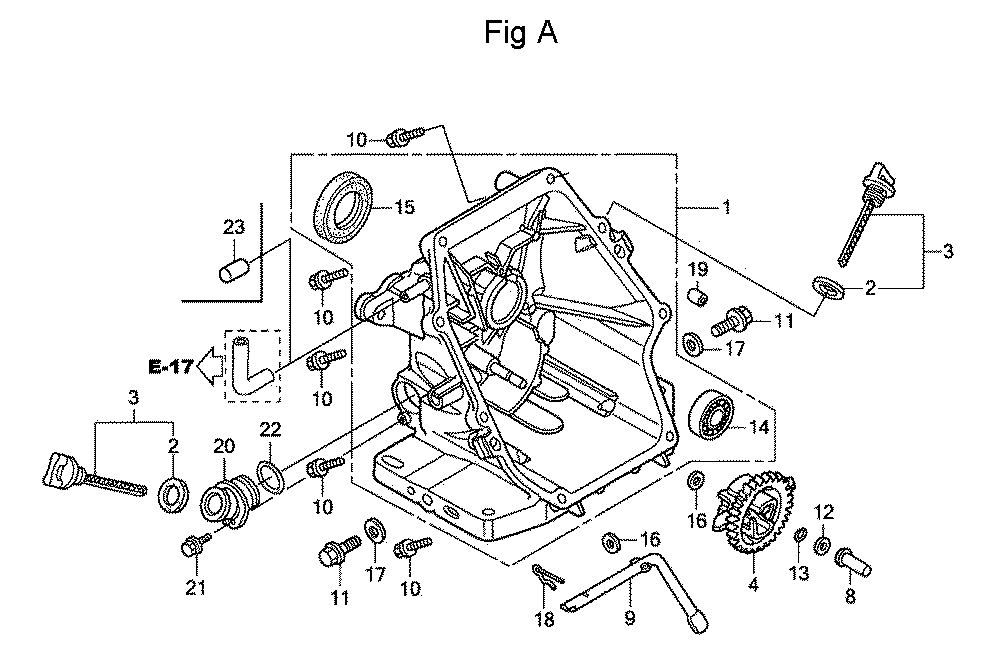 Fig-1 Diagram and Parts List for GC160 Type VHA Honda Engine
