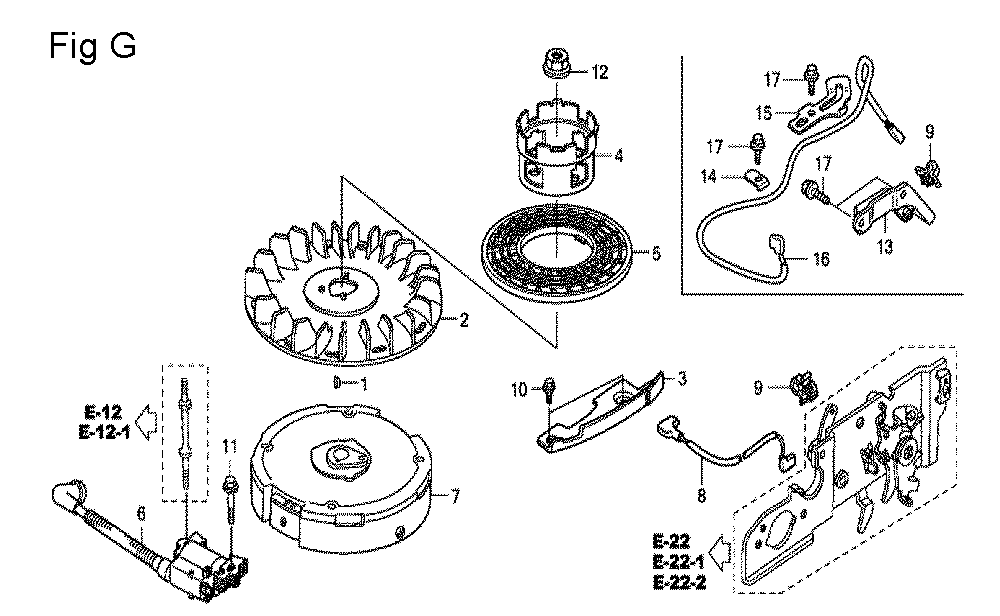 Fig-7 Diagram and Parts List for GCV160LA0 Type A2R Honda Engine
