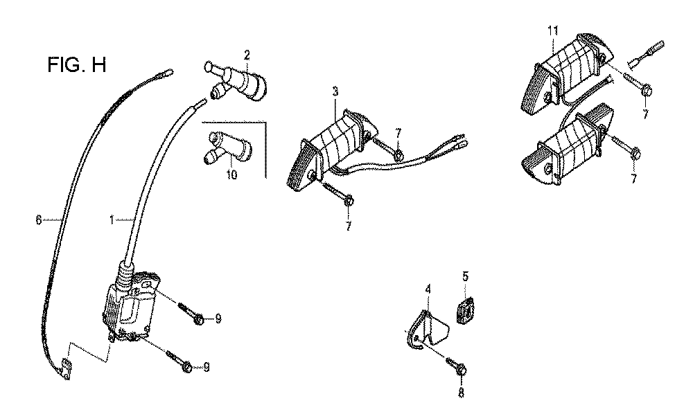 Fig-8 Diagram and Parts List for GX120T1 Type QDBR Honda Engine