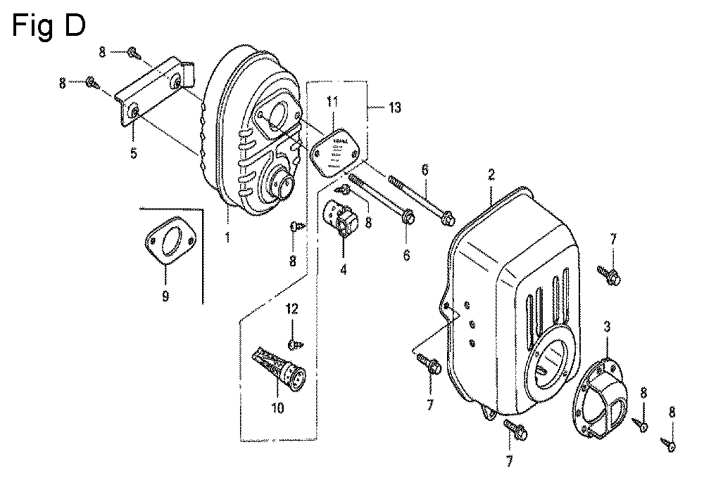Fig-4 Diagram and Parts List for GC160A Type QHEA Honda Engine