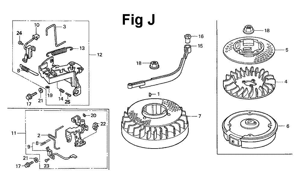 Fig-11 Diagram and Parts List for GXV140 Type A1 Honda Engine