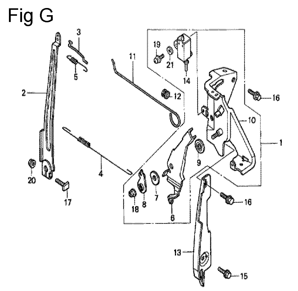 Fig-7 Diagram and Parts List for GC190A Type QHC Honda Engine