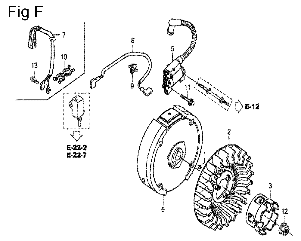 Fig-6 Diagram and Parts List for GC160A Type QHEC Honda Engine