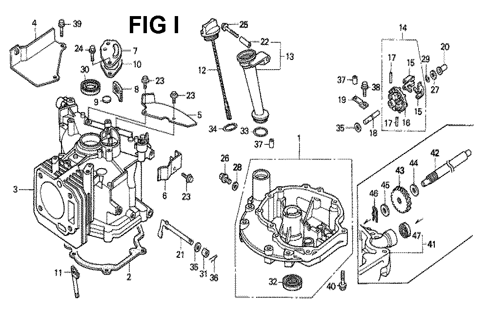 Fig-5 Diagram and Parts List for GXV140 Type N21 Honda Engine