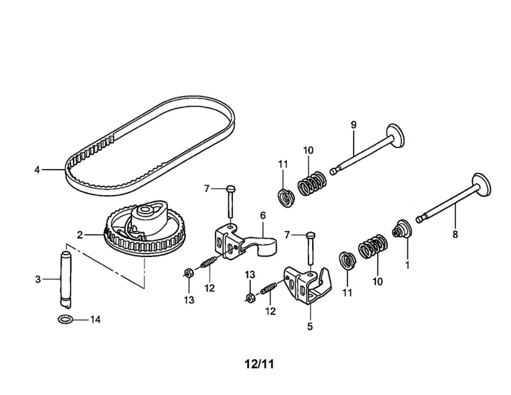 Camshaft Pulley Diagram and Parts List for GCV190-LABHH-ED  Honda Engine