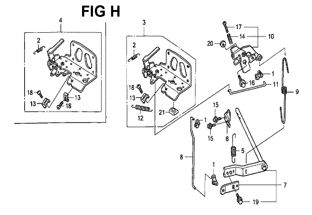 Fig-12 Diagram and Parts List for GXV530 Type UXE3A Honda Engine