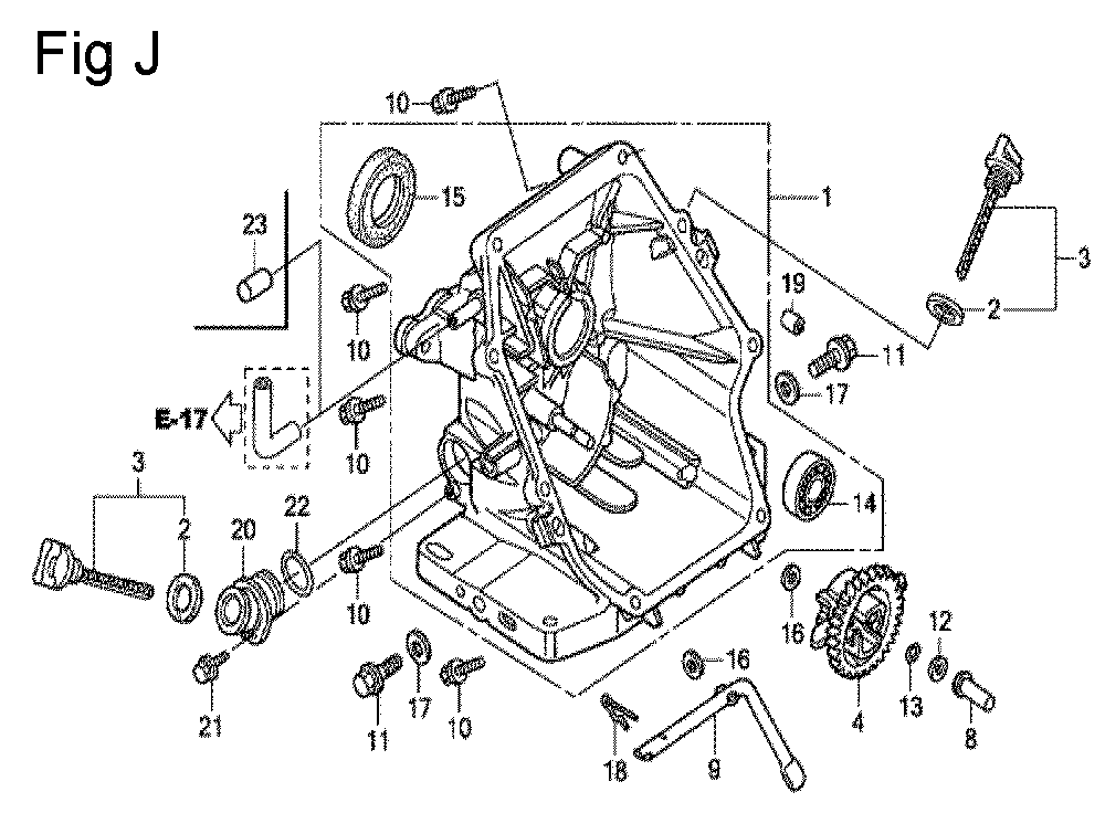 Fig-10 Diagram and Parts List for GC160A Type QHW Honda Engine