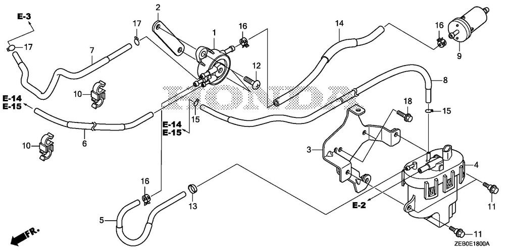 Fuel Pump Diagram and Parts List for GXV800IRH (Type QYX4)(GJALH-1000001-9999999) Honda Engine