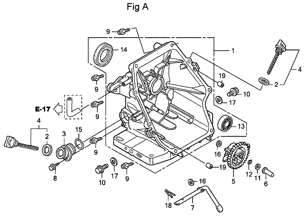 Fig-1 Diagram and Parts List for GC160LA Type VHA Honda Engine