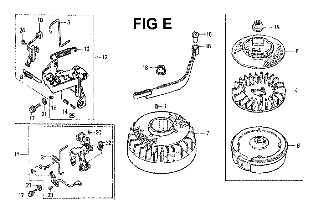 Fig-12 Diagram and Parts List for GXV140 Type A11 Honda Engine