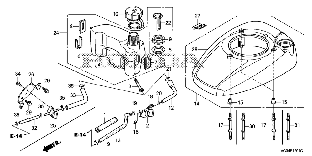 Fan Cover (2) Diagram and Parts List for HRS216K7 (Type  VKAA)(MZBZ-6580001 - 9999999) Honda Lawn Mower