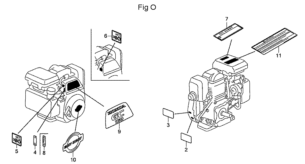 Fig-15 Diagram and Parts List for GC160LA Type QHA1 Honda Engine