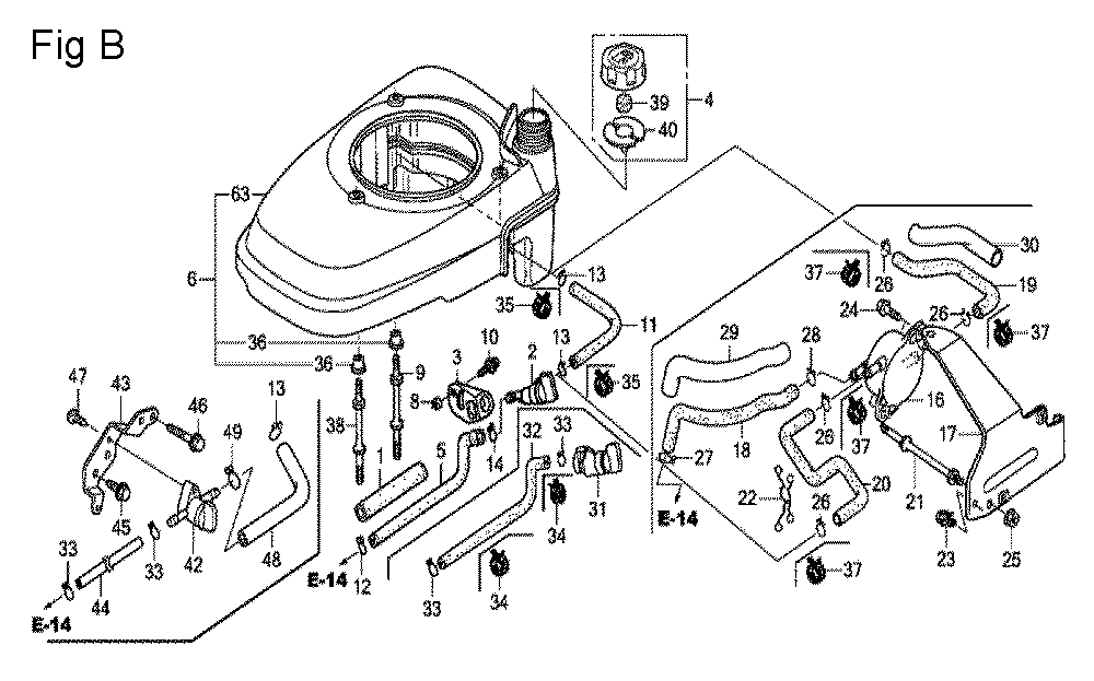 Fig-2 Diagram and Parts List for GCV160A Type BHH Honda Engine