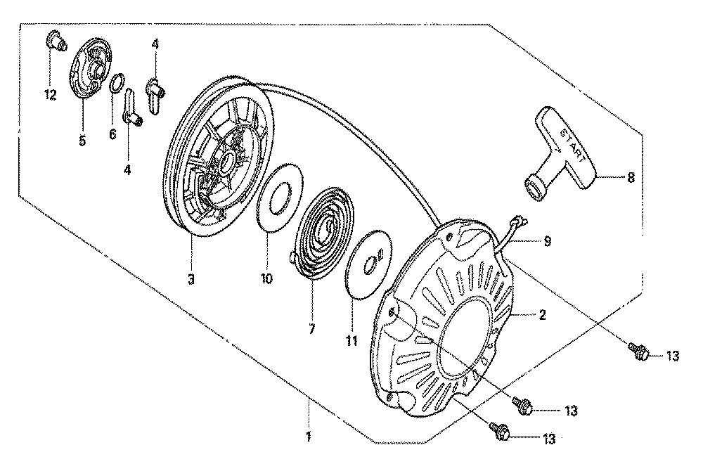 Fig-0 Diagram and Parts List for GX100U Type BE14 Honda Engine