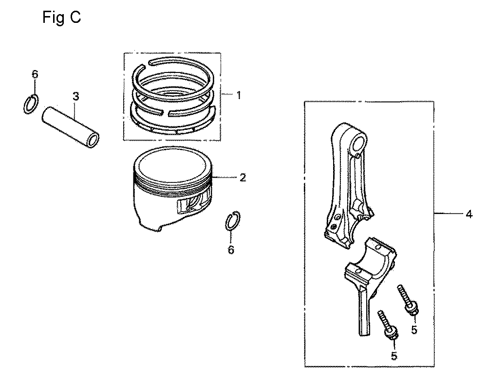 Fig-3 Diagram and Parts List for GC190A Type MEA2 Honda Engine