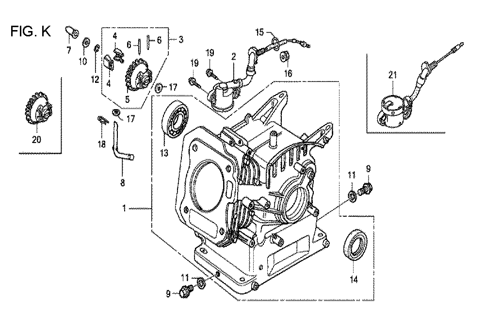 Fig-10 Diagram and Parts List for GX160U1 Type VHH4 Honda Engine