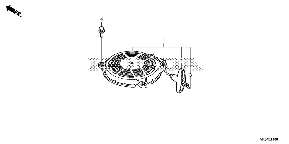 Recoil Starter Diagram and Parts List for HRN216 (Type  VYAA)(MANA-1000001 - 9999999) Honda Lawn Mower