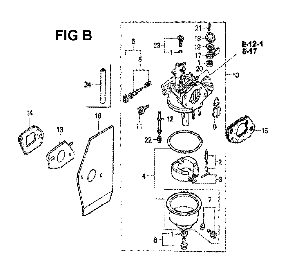 Fig-6 Diagram and Parts List for GXV160 Type SFSK Honda Engine