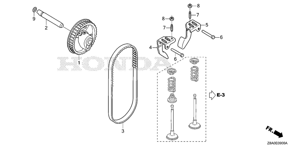 Camshaft Diagram and Parts List for GC160LAX (Type QBC)(GCAHA-6025169-9999999) Honda Engine