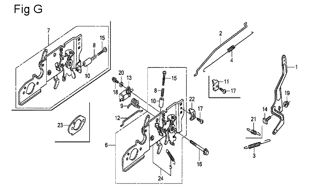 Fig-7 Diagram and Parts List for GCV135 Type A1D Honda Engine