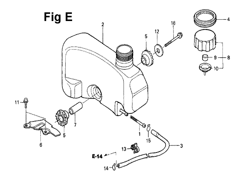 Fig-13 Diagram and Parts List for GXV120 Type PFCA Honda Engine