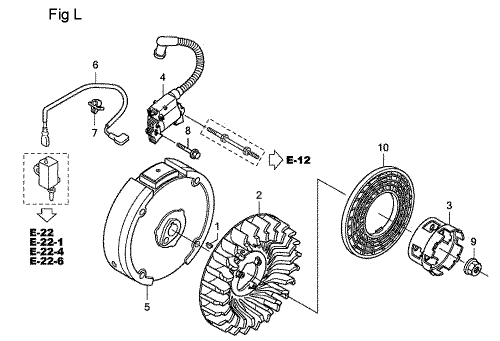Fig-12 Diagram and Parts List for GC190A Type DHAF Honda Engine