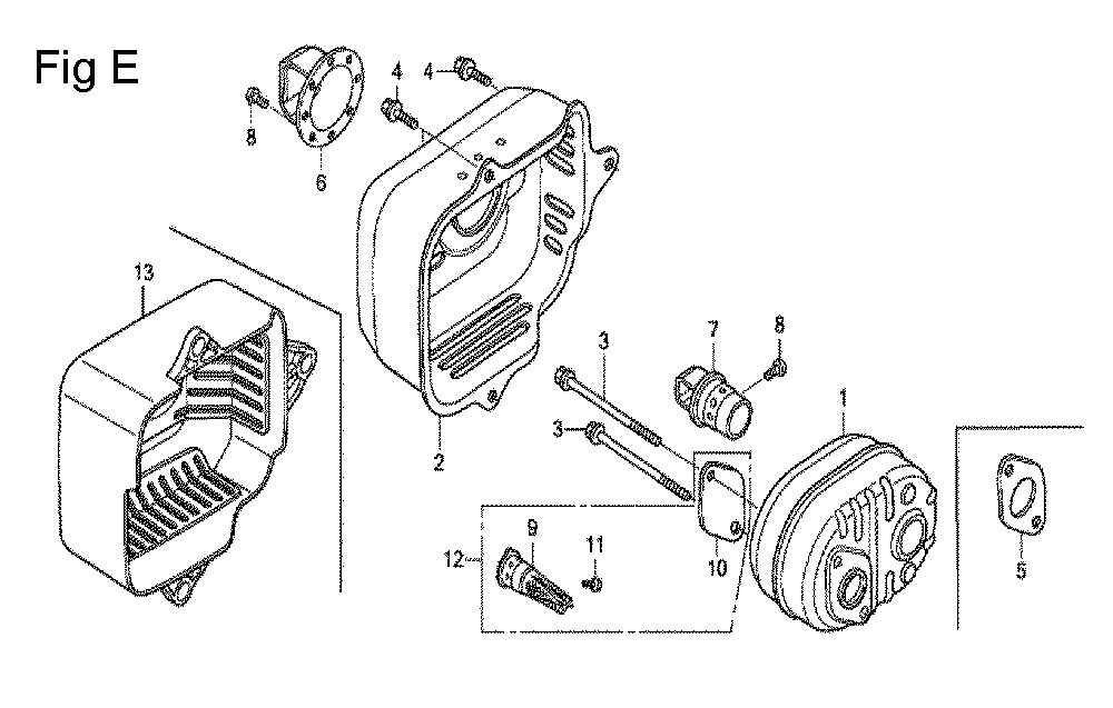 Fig-5 Diagram and Parts List for GCV160A Type A1AF Honda Engine