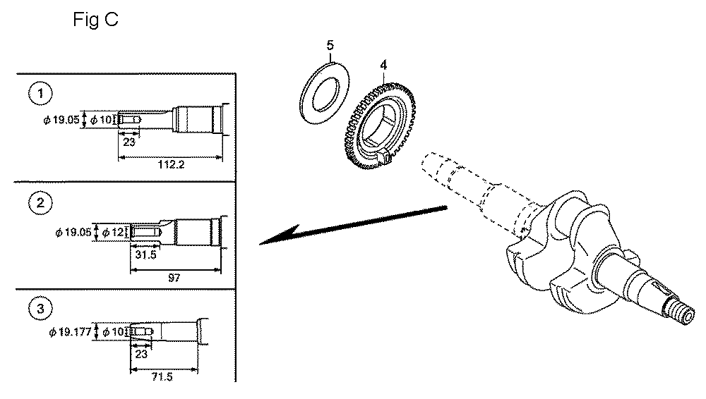 Fig-3 Diagram and Parts List for GC190LA Type QHAF Honda Engine