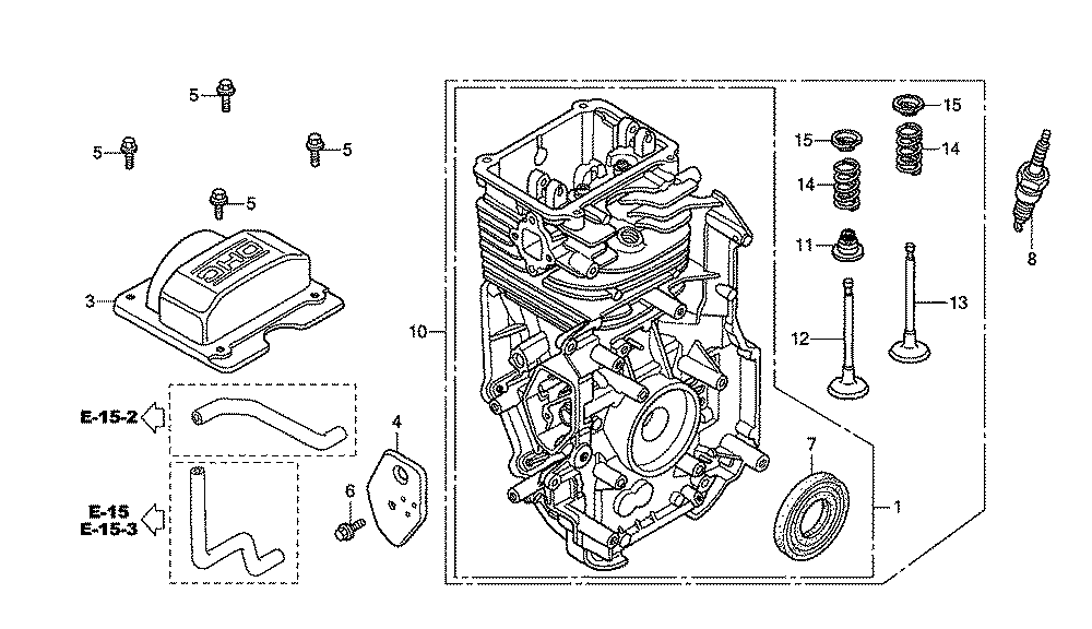 Fig-0 Diagram and Parts List for GC160 Type QBC Honda Engine