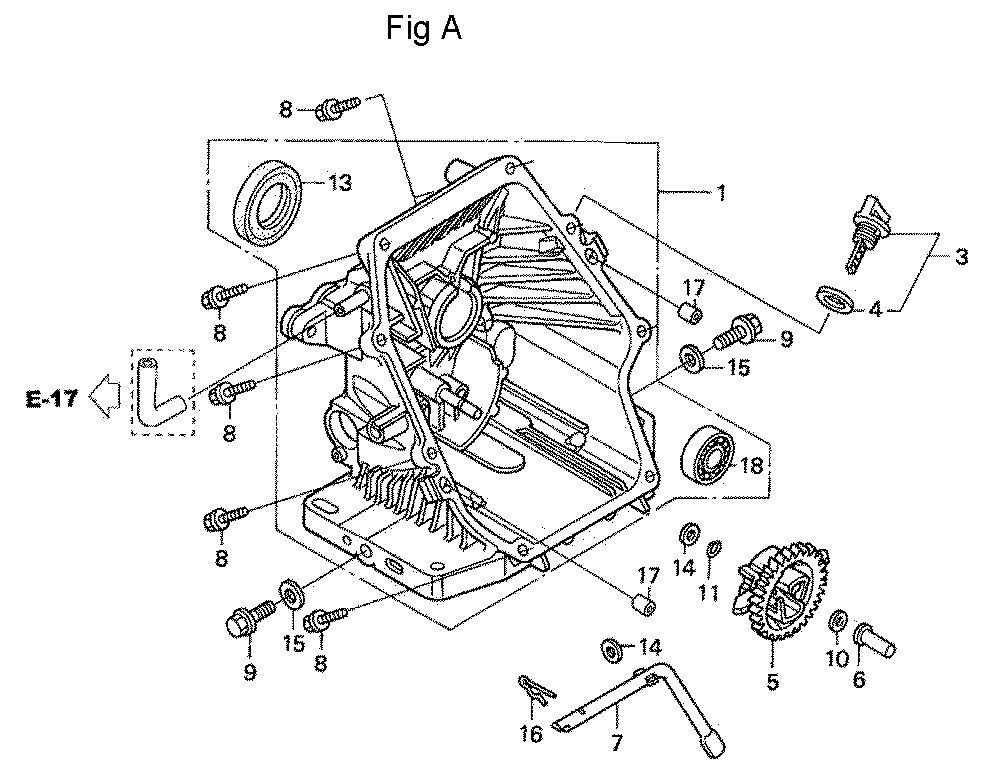 Fig-1 Diagram and Parts List for GC190A Type QHAD Honda Engine
