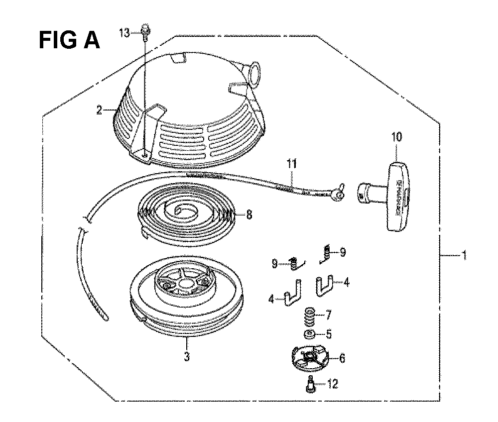 Fig-3 Diagram and Parts List for GXV160H2 Type SFE4 Honda Engine