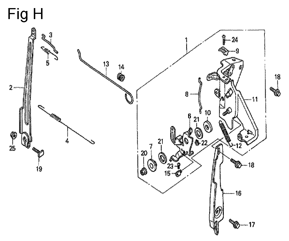 Fig-8 Diagram and Parts List for GC160A Type QHE4 Honda Engine