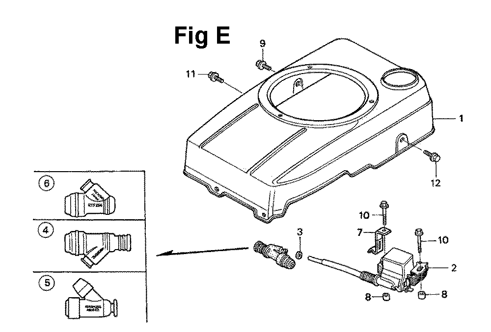 Fig-6 Diagram and Parts List for GXV120 Type A12 Honda Engine