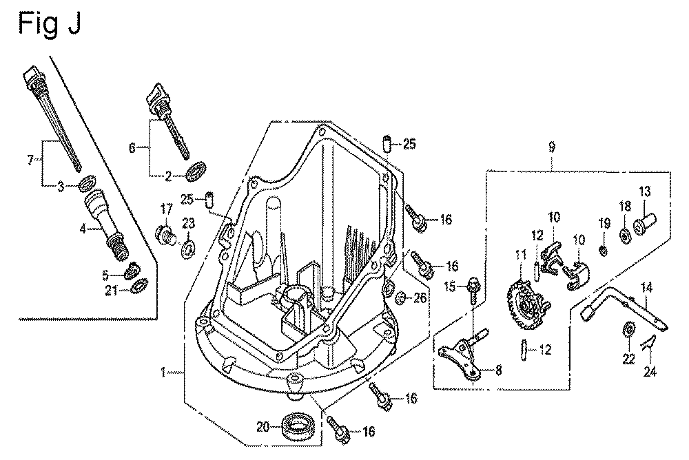 Fig-10 Diagram and Parts List for GSV190A Type N1R Honda Engine