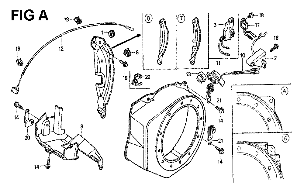 Fig-1 Diagram and Parts List for GX120K1 Type QA26 Honda Engine