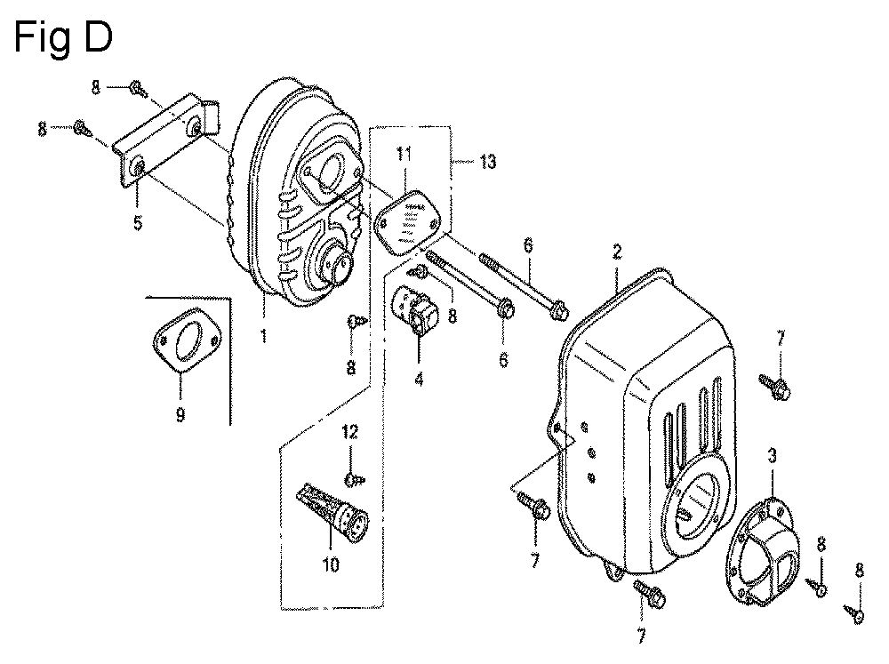 Fig-4 Diagram and Parts List for GC160 Type VXU Honda Engine