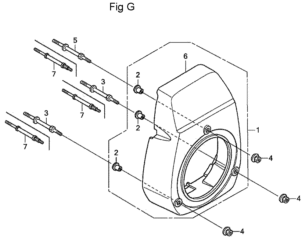 Fig-7 Diagram and Parts List for GC160LA Type QBC Honda Engine