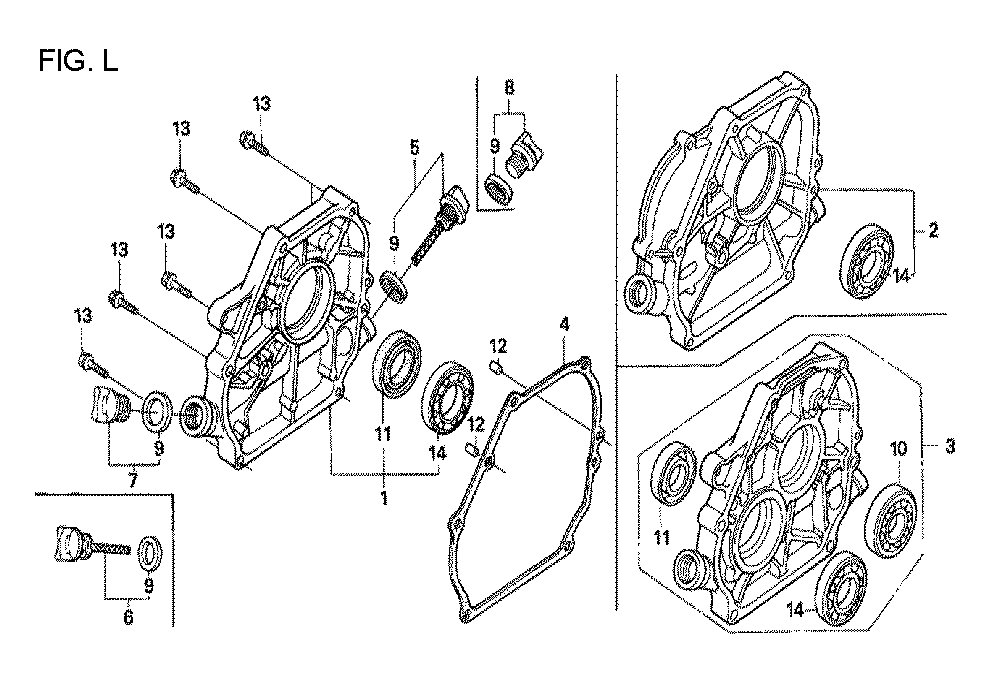 Fig-6 Diagram and Parts List for GX160U1 Type VHH4 Honda Engine