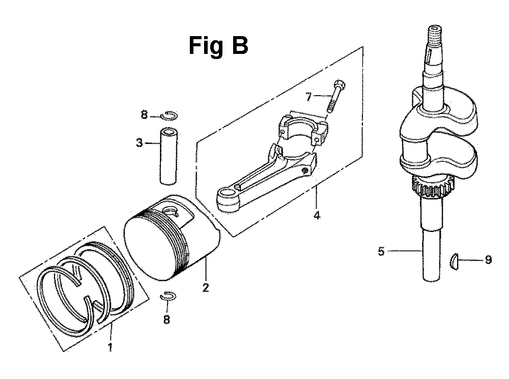 Fig-7 Diagram and Parts List for GXV120 Type A1L2 Honda Engine