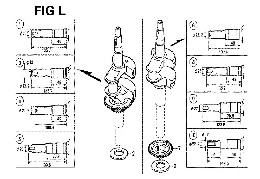 Fig-12 Diagram and Parts List for GCV190LA Type G5AP Honda Engine