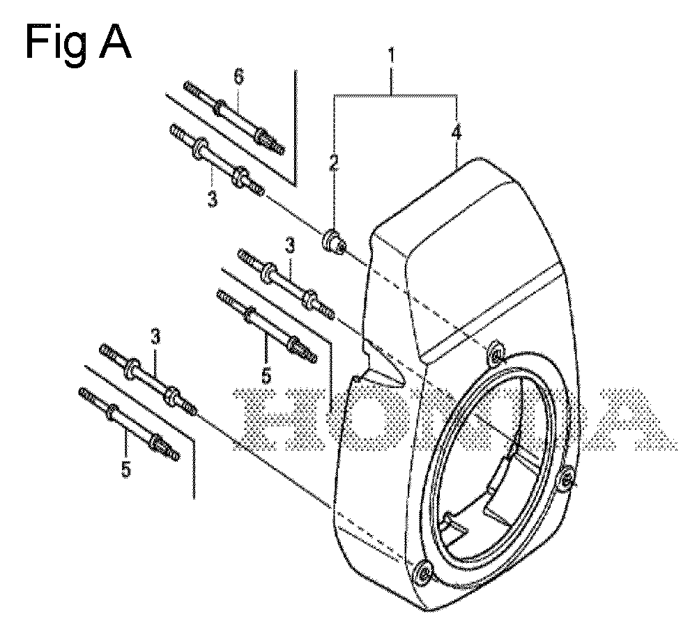 Fig-1 Diagram and Parts List for GS190A Type QBE5 Honda Engine