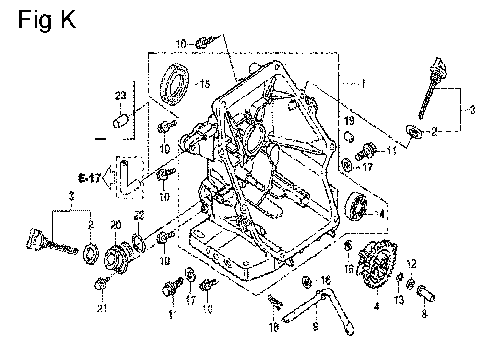 Fig-11 Diagram and Parts List for GC135 Type VXU Honda Engine