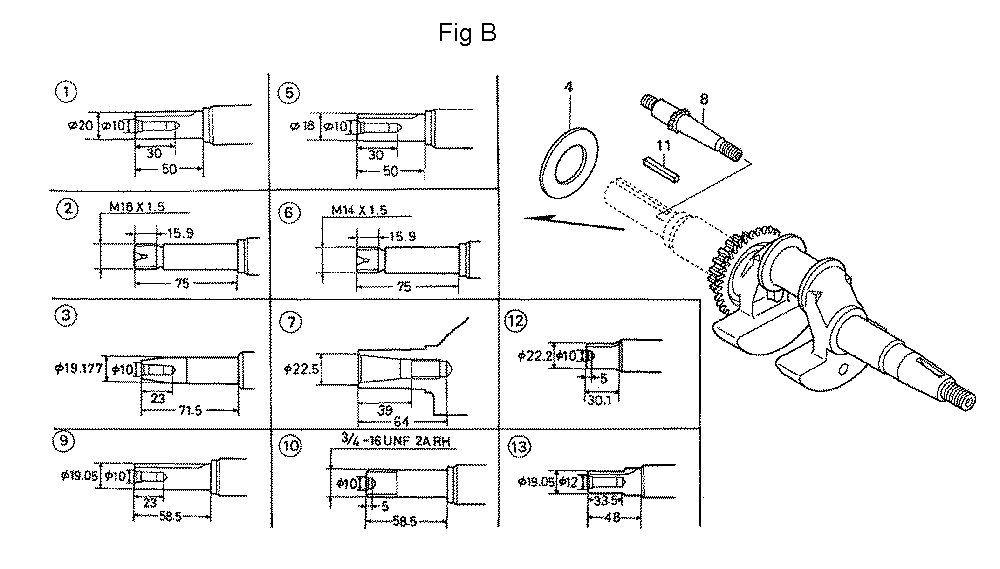 Fig-2 Diagram and Parts List for GC160 Type WME2 Honda Engine