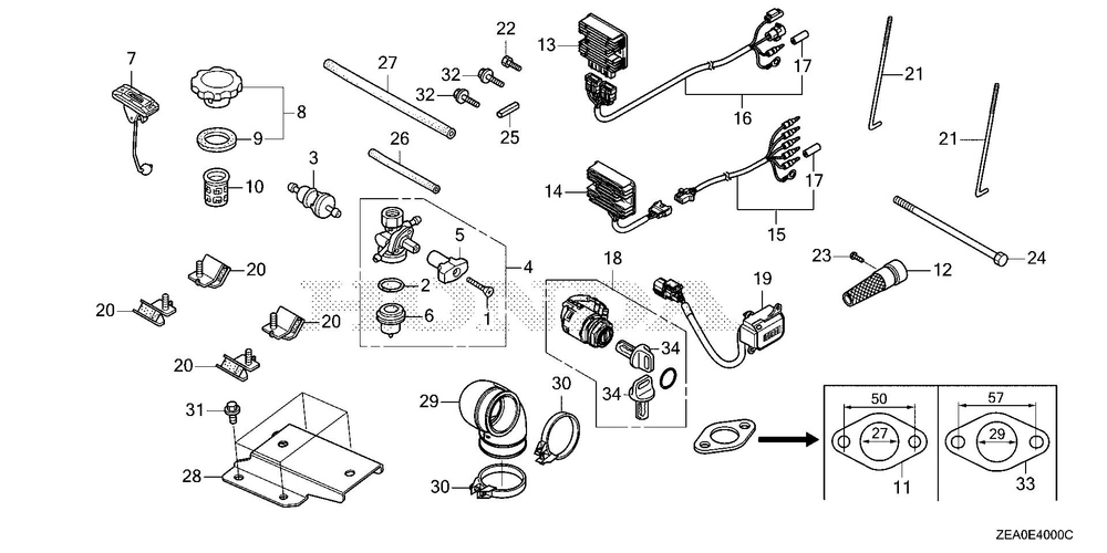 Other Parts (1) Diagram and Parts List for GX800IRH (Type TXF4)(GCAVH-1000001-9999999) Honda Engine