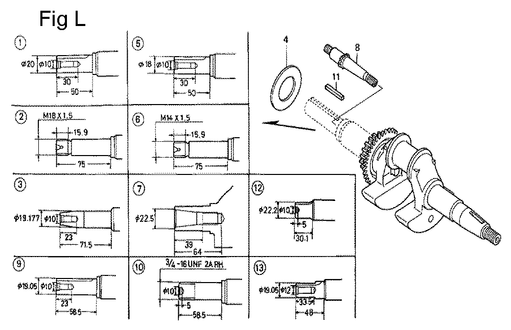 Fig-12 Diagram and Parts List for GC160 Type VXJ Honda Engine