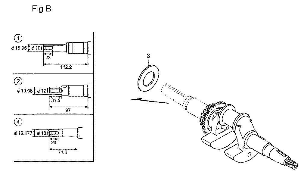 Fig-2 Diagram and Parts List for GC190LA Type QHAF Honda Engine