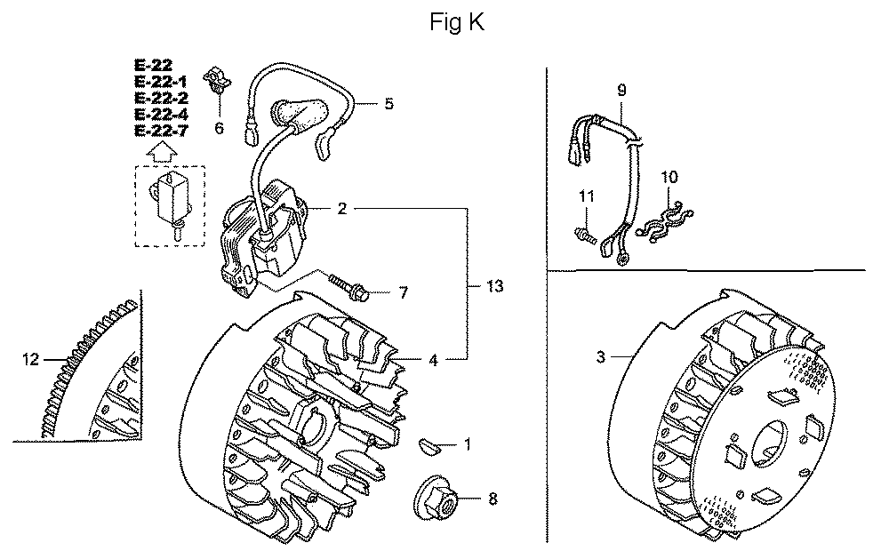Fig-11 Diagram and Parts List for GC160A Type VXA Honda Engine