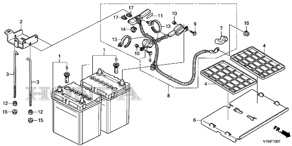 Battery (2) Diagram and Parts List for HSM1336IK2 (Type  ATDR)(SBCJ-5500001 - 5509999) Honda Snow Blower